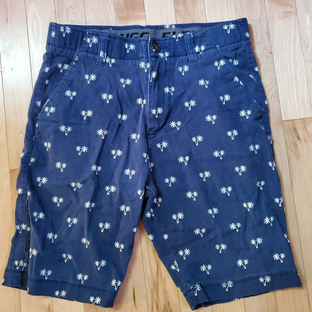 Plugg Flex Navy‎ Blue Palm Tree Shorts SZ 29